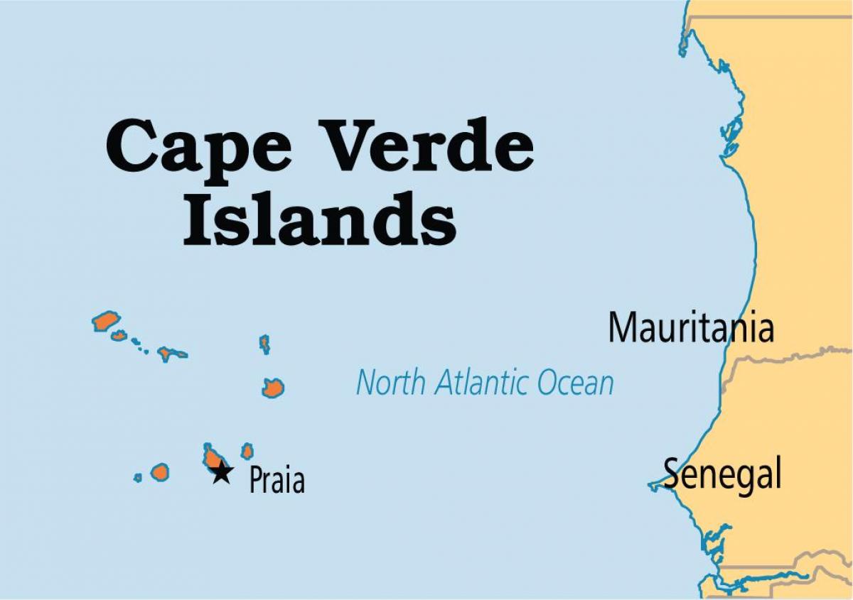 kort af kort, der viser, Kap Verde-øerne
