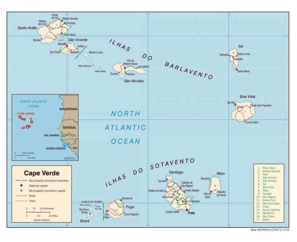 kort over Kap Verde