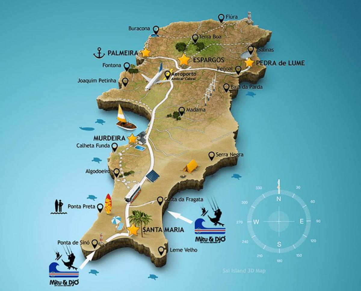 kort over santa maria Kap Verde