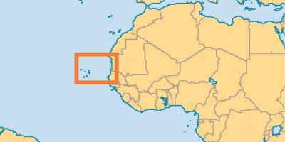 Vis Kap Verde på verdenskortet
