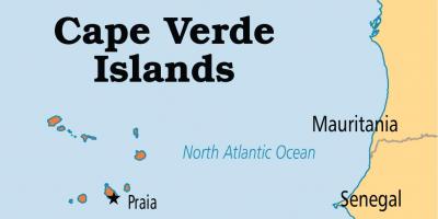 Kort af kort, der viser, Kap Verde-øerne